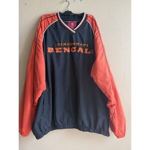 Bengals Pullover Windbreaker NFL  2XL Orange And Black‎